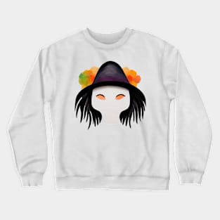 Halloween witch minimalist portrait Crewneck Sweatshirt